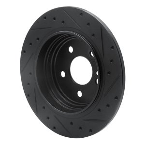 Mercedes-Benz CL500 Brake Rotor (1) - Rear Left - R1 Concepts - Drilled & Slotted - Black - `03-`06